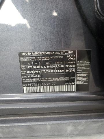 4JGBF7BE8BA639177 - 2011 MERCEDES-BENZ GL 450 4MATIC BLACK photo 13