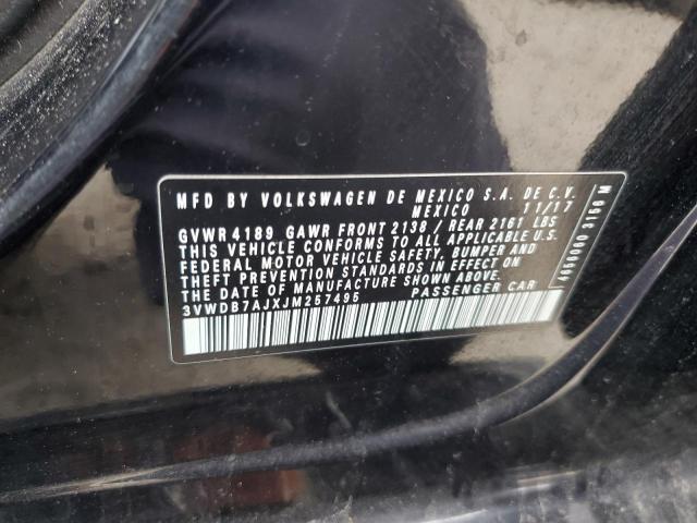 3VWDB7AJXJM257495 - 2018 VOLKSWAGEN JETTA SE BLACK photo 12
