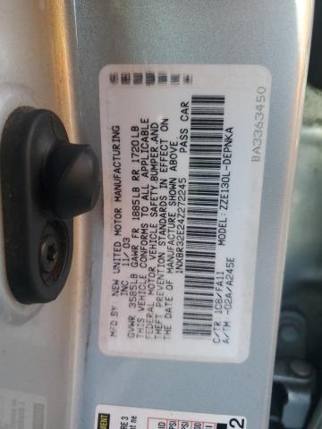 1NXBR32E24Z272245 - 2004 TOYOTA COROLLA CE ვერცხლისფერი ფოტო 12