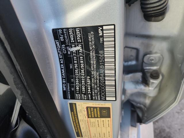 WDCGG5GB4AF515008 - 2010 MERCEDES-BENZ GLK 350 SILVER photo 12
