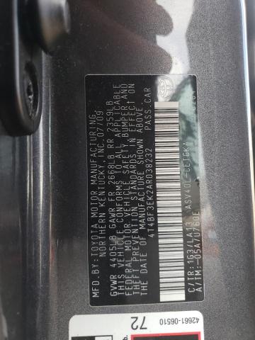 4T4BF3EK2AR038232 - 2010 TOYOTA CAMRY BASE GRAY photo 12