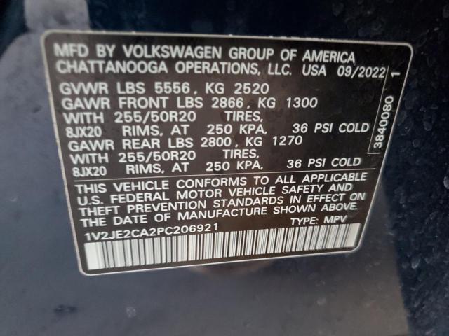 1V2JE2CA2PC206921 - 2023 VOLKSWAGEN ATLAS CROS SE Bleu photo 13