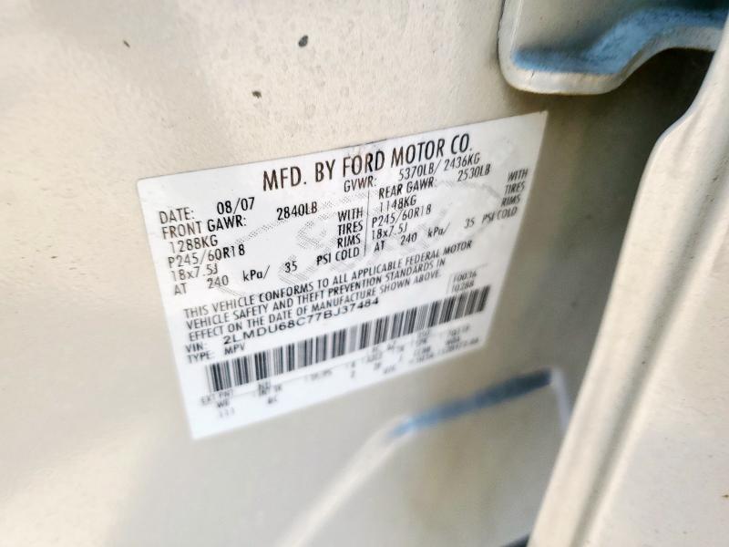 2LMDU68C77BJ37484 - 2007 LINCOLN MKX BEIGE photo 13