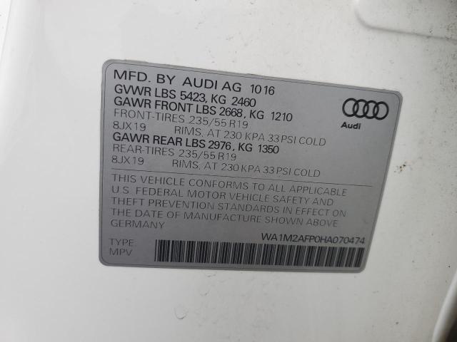 WA1M2AFP0HA070474 - 2017 AUDI Q5 PREMIUM PLUS WHITE photo 13