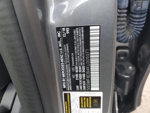 55SWF8DB4KU305071 - 2019 MERCEDES-BENZ C 300 GRAY photo 13