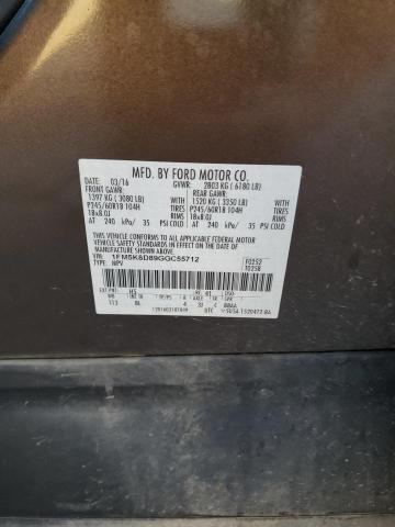 1FM5K8D89GGC55712 - 2016 FORD EXPLORER XLT 棕色 照片 13