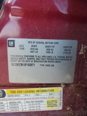 1G1ZK57B19F183871 - 2009 CHEVROLET MALIBU LTZ RED photo 12