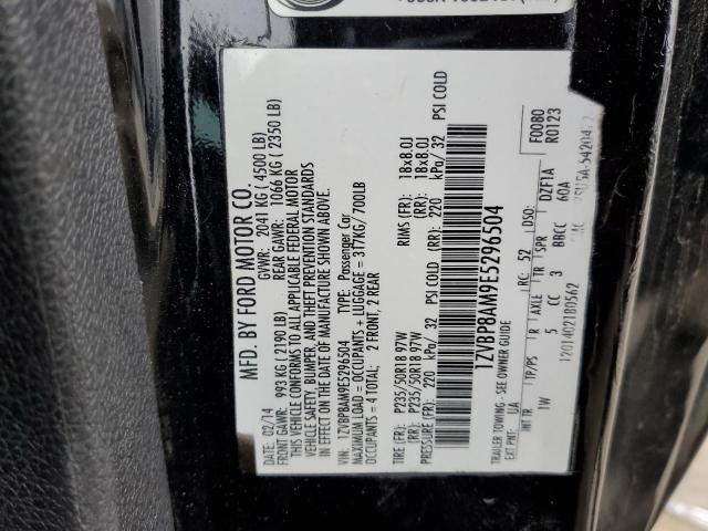 1ZVBP8AM9E5296504 - 2014 FORD MUSTANG BLACK photo 12