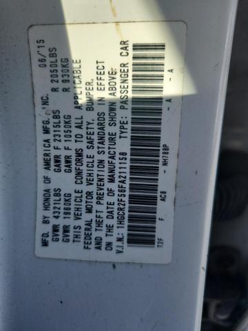 1HGCR2F56FA211158 - 2015 HONDA ACCORD SPORT თეთრი ფოტო 12