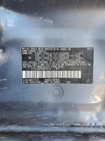 2T3JF4DV5BW150216 - 2011 TOYOTA RAV4 BLUE photo 13