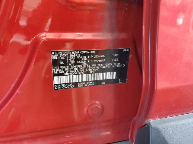 JTMRFREV5GJ087137 - 2016 TOYOTA RAV4 XLE RED photo 13