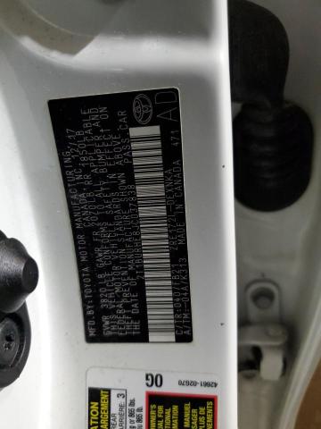 2T1BURHE8JC037838 - 2018 TOYOTA COROLLA L 白色 照片 12