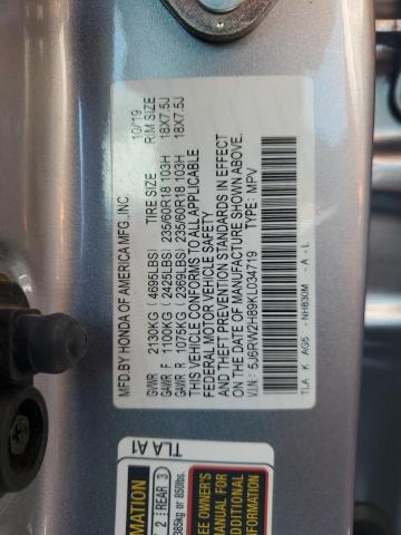 5J6RW2H89KL034719 - 2019 HONDA CR-V EXL Silber Foto 12