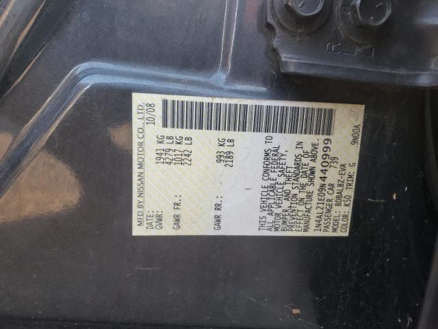 1N4AL21E09N440999 - 2009 NISSAN ALTIMA 2.5 GRAY photo 12