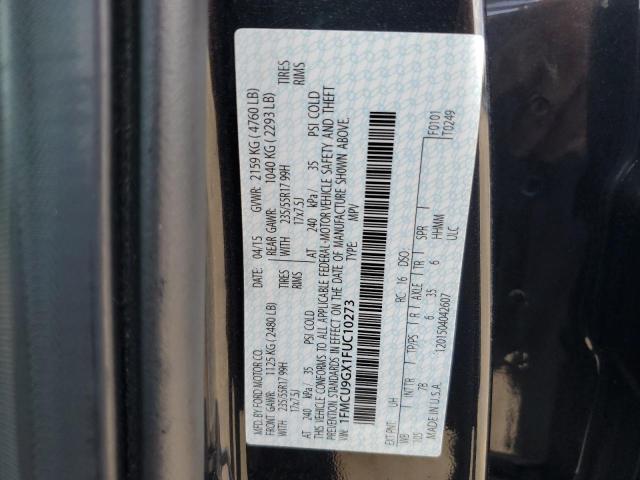 1FMCU9GX1FUC10273 - 2015 FORD ESCAPE SE შავი ფოტო 13