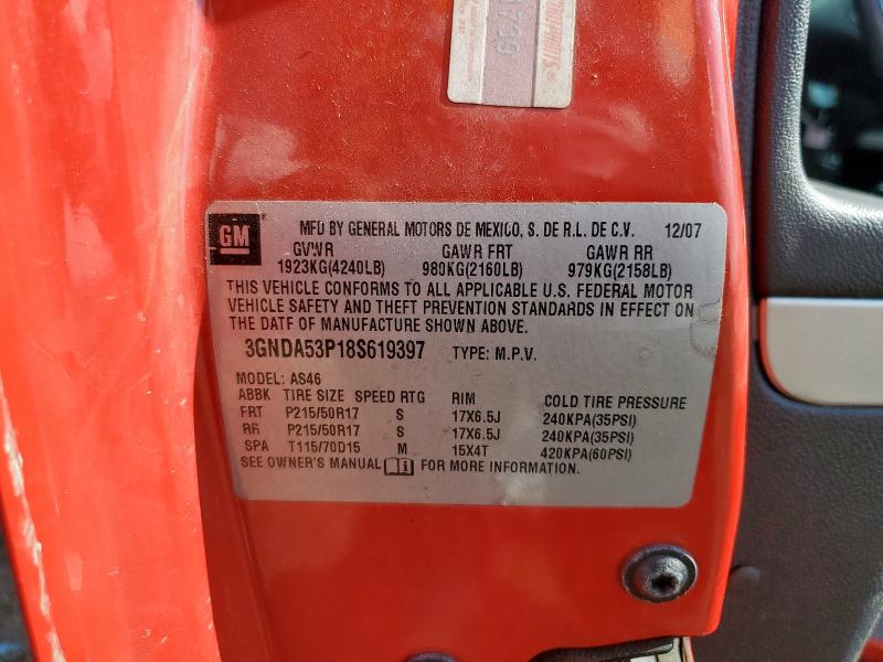 3GNDA53P18S619397 - 2008 CHEVROLET HHR LT 红色 照片 12