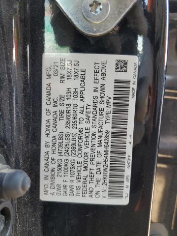 2HKRW2H54MH642859 - 2021 HONDA CR-V EX BLACK photo 13