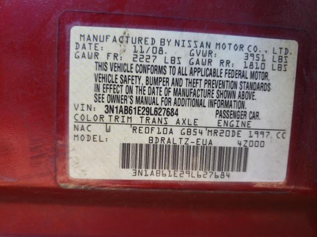 3N1AB61E29L627684 - 2009 NISSAN SENTRA 2.0 BURGUNDY photo 12