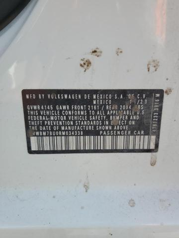 3VWBM7BU0RM034338 - 2024 VOLKSWAGEN JETTA SPORT 白色 照片 12