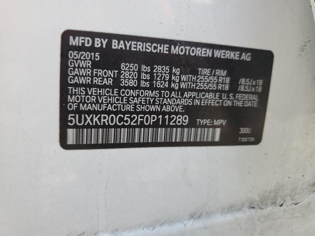 5UXKR0C52F0P11289 - 2015 BMW X5 XDRIVE35I WHITE photo 14