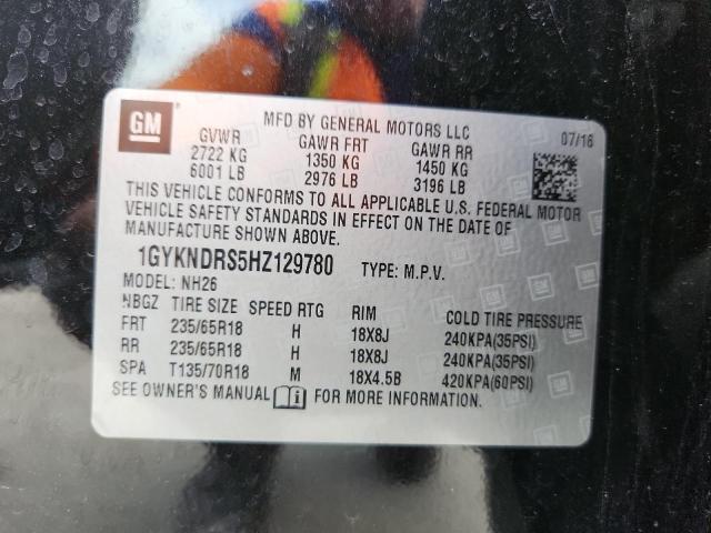 1GYKNDRS5HZ129780 - 2017 CADILLAC XT5 LUXURY BLACK photo 13