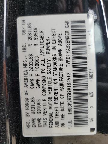 1HGCP26799A164512 - 2009 HONDA ACCORD EX BLACK photo 13