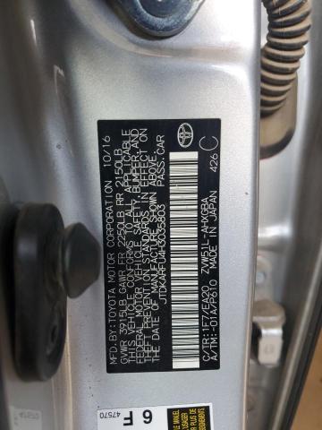 JTDKARFU4H3035803 - 2017 TOYOTA PRIUS SILVER photo 12