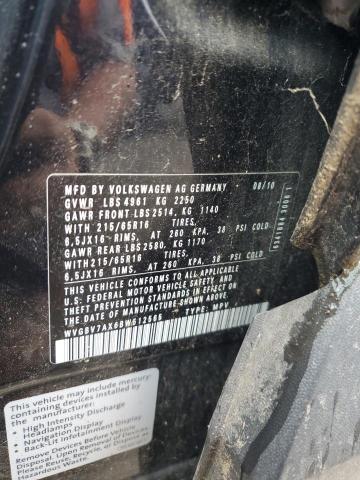 WVGBV7AX6BW512565 - 2011 VOLKSWAGEN TIGUAN S BLACK photo 13