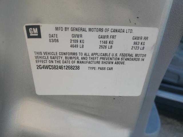 2G4WC582461268238 - 2006 BUICK LACROSSE CX Сріблястий фото 12
