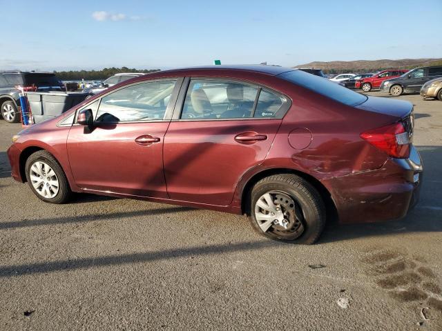 2HGFB2F53CH512629 - 2012 HONDA CIVIC LX BURGUNDY photo 2