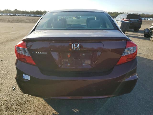 2HGFB2F53CH512629 - 2012 HONDA CIVIC LX BURGUNDY photo 6