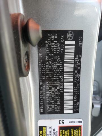 4T1K61AK5LU945550 - 2020 TOYOTA CAMRY XSE SILVER photo 13