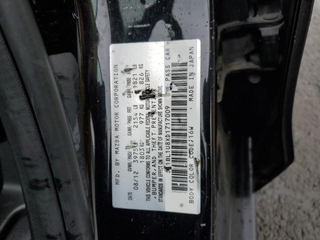 JM1BL1U8XD1717009 - 2013 MAZDA 3 I BLACK photo 12