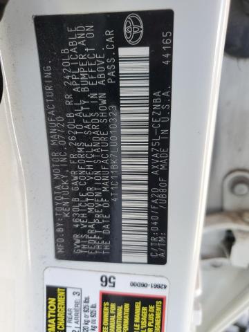 4T1C11BK7LU010323 - 2020 TOYOTA CAMRY LE Ақ фото 12