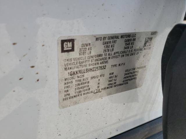 1GKKNLLS9HZ257632 - 2017 GMC ACADIA SLE WHITE photo 13