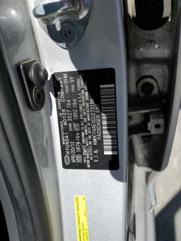 KMHCT4AEXDU273186 - 2013 HYUNDAI ACCENT GLS 银色 照片 12