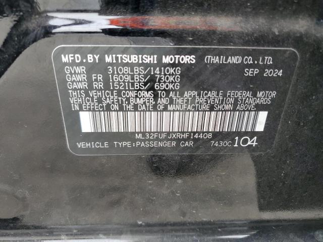 ML32FUFJXRHF14408 - 2024 MITSUBISHI MIRAGE G4 ES BLACK photo 12