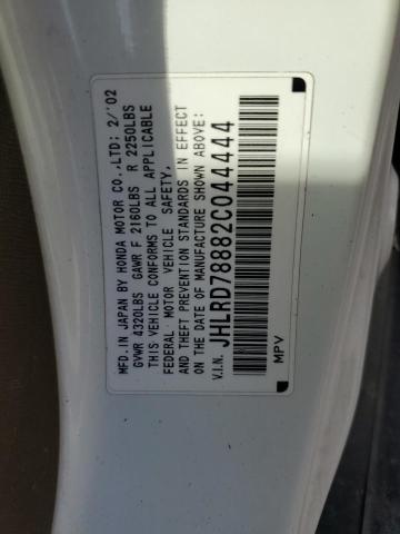 JHLRD78882C044444 - 2002 HONDA CR-V EX WHITE photo 13