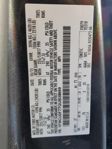 1FMCU0F77GUB38669 - 2016 FORD ESCAPE S GRAY photo 12