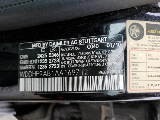 WDDHF9AB1AA169712 - 2010 MERCEDES-BENZ E 550 4MATIC BLACK photo 13