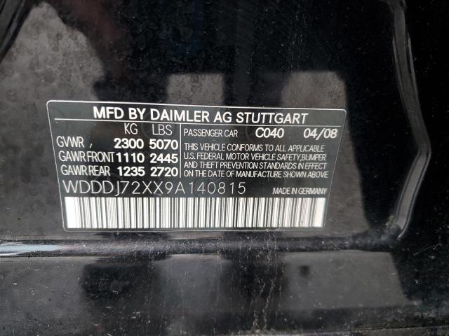 WDDDJ72XX9A140815 - 2009 MERCEDES-BENZ CLS 550 黑色 照片 12