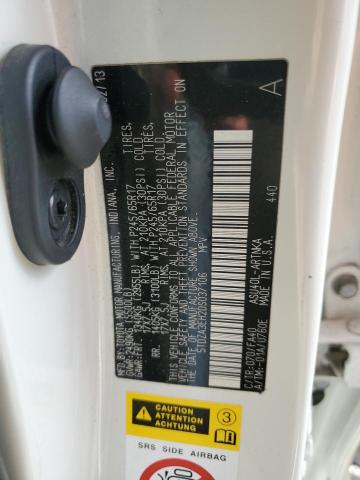 5TDZA3EH2DS037106 - 2013 TOYOTA HIGHLANDER BASE Սպիտակ լուսանկար 12