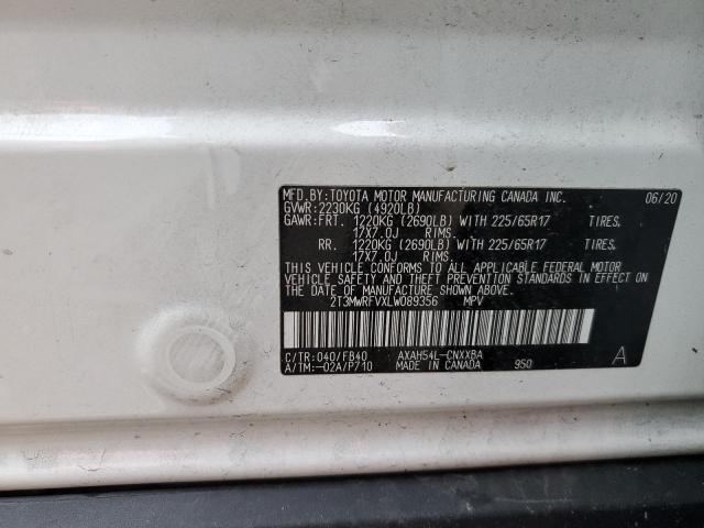 2T3MWRFVXLW089356 - 2020 TOYOTA RAV4 LE WHITE photo 13