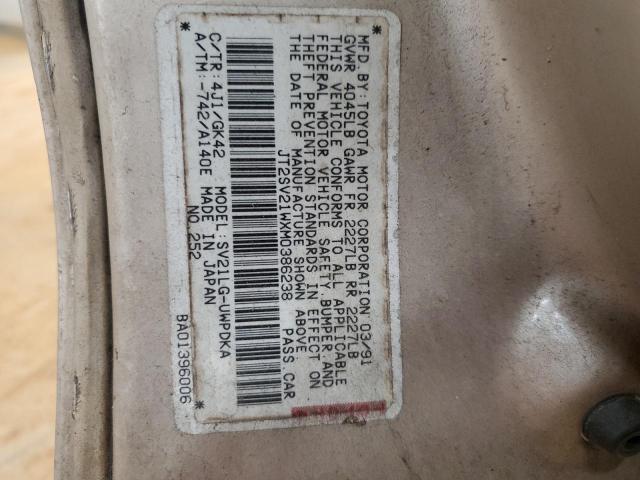 JT2SV21WXM0386238 - 1991 TOYOTA CAMRY DLX TAN photo 13