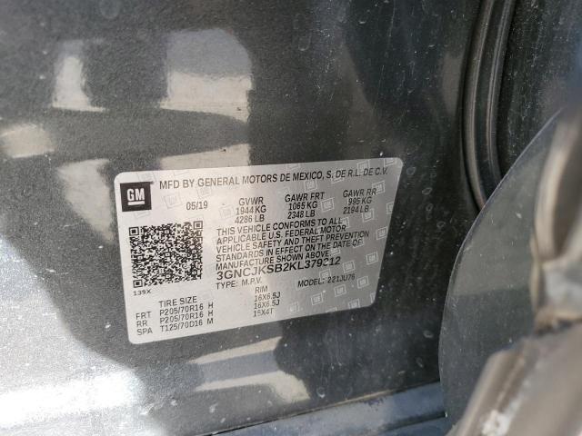 3GNCJKSB2KL379312 - 2019 CHEVROLET TRAX LS GRAY photo 13