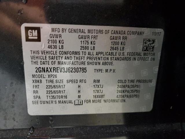 2GNAXREV3J6230785 - 2018 CHEVROLET EQUINOX LS CHARCOAL photo 14