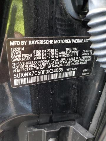 5UXWX7C50F0K34569 - 2015 BMW X3 XDRIVE35I BLACK photo 12