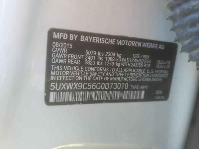 5UXWX9C56G0D73010 - 2016 BMW X3 XDRIVE28I WHITE photo 14