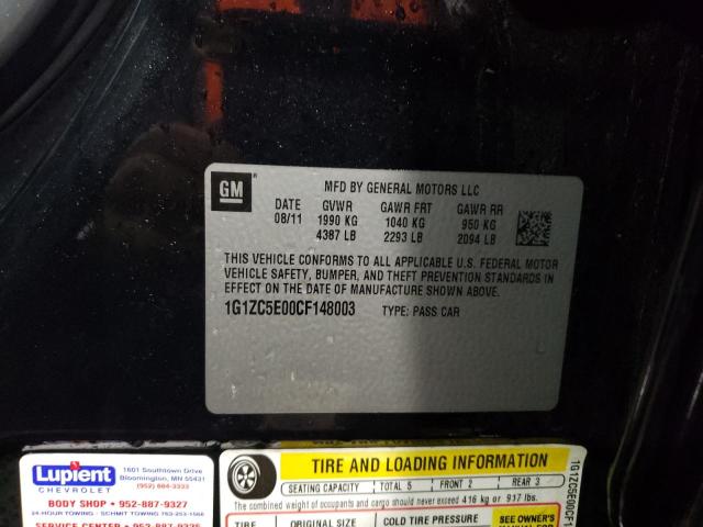 1G1ZC5E00CF148003 - 2012 CHEVROLET MALIBU 1LT BLUE photo 13