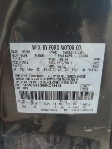 1FMCU93G89KC48413 - 2009 FORD ESCAPE XLT 石墨色 照片 14